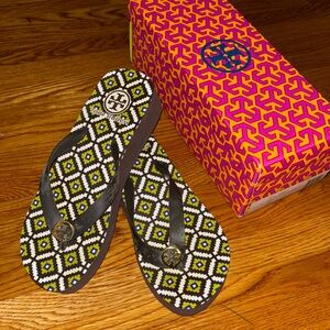 tory burch wedge flip flops